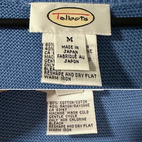 Vintage Talbots Blue Sweater Vest Women’s Size Medium Japan Made Preppy Spring - Picture 14 of 15